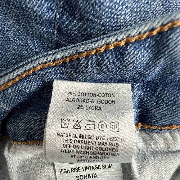 DL1961 Womens 29 Button Fly Distressed Bella High Rise Vintage Slim Jeans - Picture 8 of 8